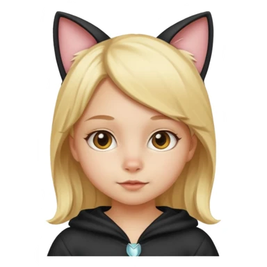blonde girl kid in cat costume sticker