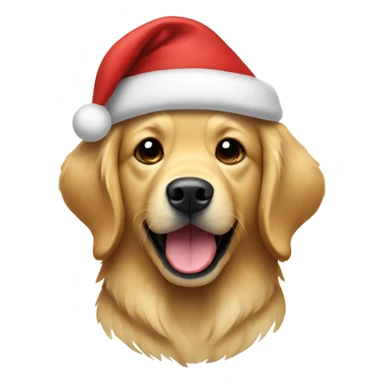 Golden retriever wearing a Santa hat  sticker