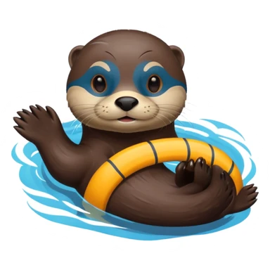 otter swims sporty sticker