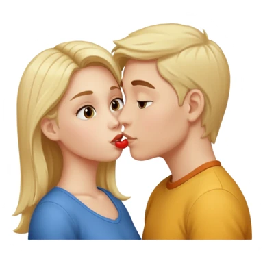Girl kissing a boy sticker
