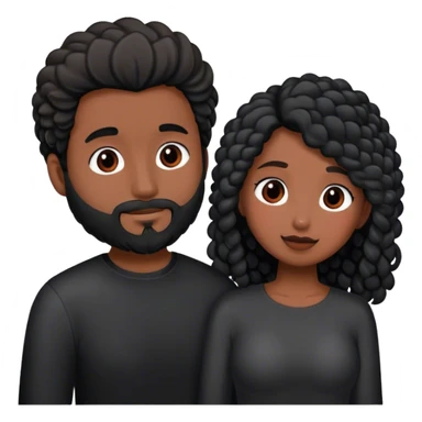 Pareja de hombre de pelo castaño y mujer de pelo negro enamorados  sticker