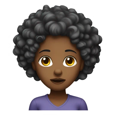 black girl with curly hair disgusted face sticker