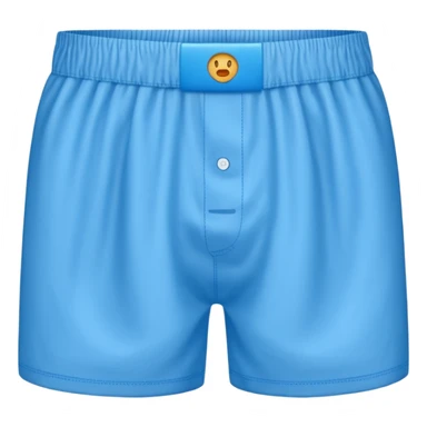 blue boxer shorts, slightly wrinkled fabric sticker