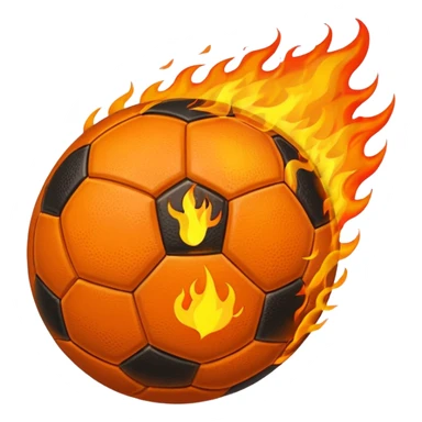 Football on fire sticker
