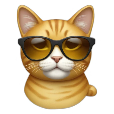 fashion cat with designer sunglasses on sticker