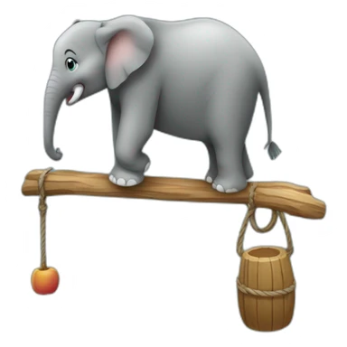 Éléphant sur une balancoire sticker