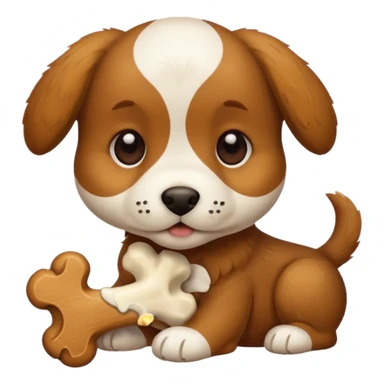puppy with bone sticker