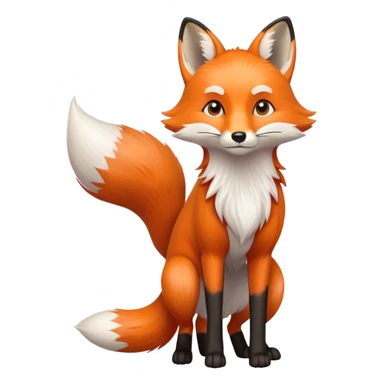 Fox with long bushy tail sticker