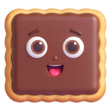 Rectangular chocolate mini pastry, slightly tilted, squished chocolate, crazy wide eyes, open mouth, text above: "ПАСТИЧКА", chibi style, Twitch emoji style, transparent background, colorful sticker