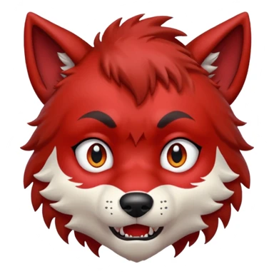 Wolf Boy Red Scared sticker
