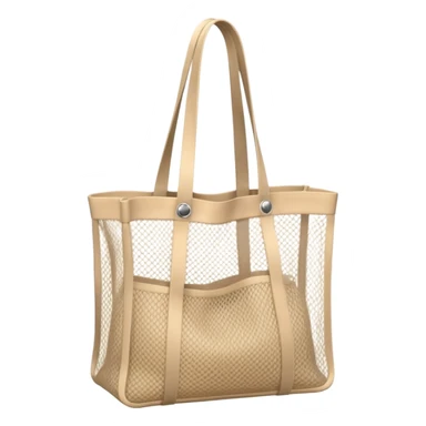 net bag,  mesh storage bag, tote bag, used for shopping, it has two knited handles as bag itself, it is empty inside of it just the shape of the bag sticker