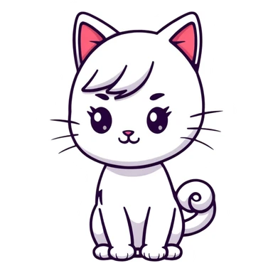 beautiful cat girl with cat ears sticker