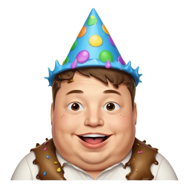 overweight elon musk partying with poop all over his mouth sticker