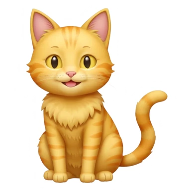 cute yellow smiling cat with full body with note and no clothes sticker