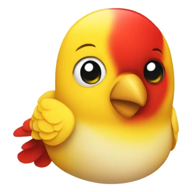 A yellow and red love bird  sticker