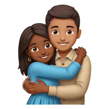 indian boy huggin indian girl from behind sticker