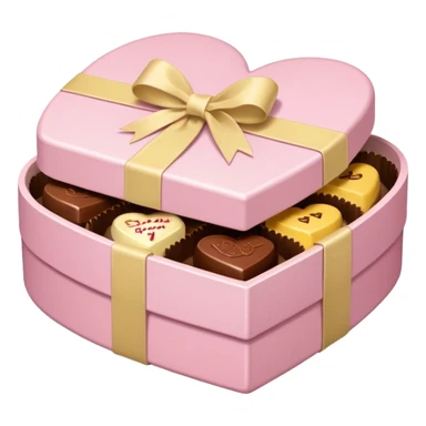 Box of chocolates (heart) in soft pink, beige and yellow pastel colors sticker