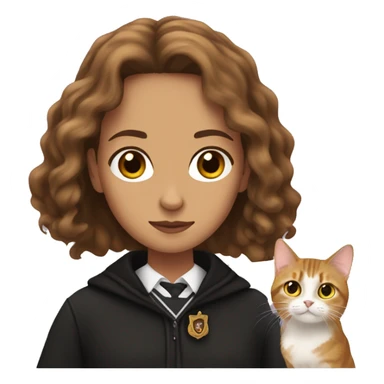hermione granger with a cat face sticker