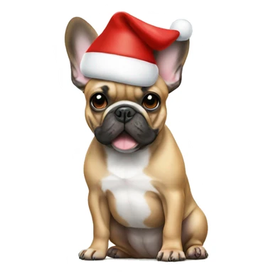 French bulldog in Christmas hat sticker