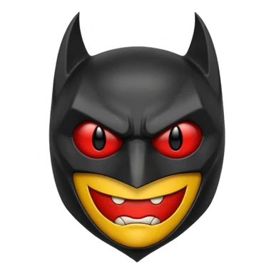 A batman emoji with red eyes and it should look realistic  sticker