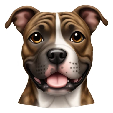 happy brindle Staffordshire with no white sticker