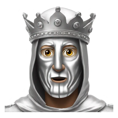 king baldwin IV in silver full face mask up with hands out sticker
