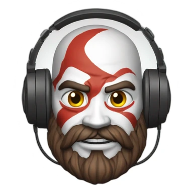 kratos-with-gaming-headset sticker