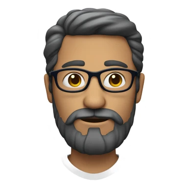 Hombre con barba y lentes azules, sin pelo  sticker