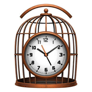 clock trapped inside a cage sticker
