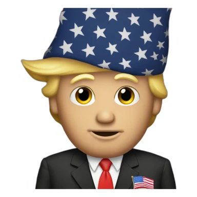 Donald Trump with the american flag sticker