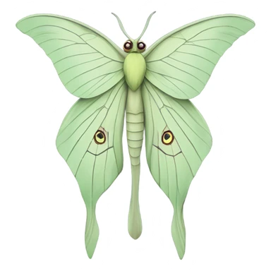 Luna moth black and white  sticker