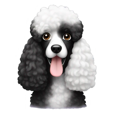 Half black half white poodle sticker