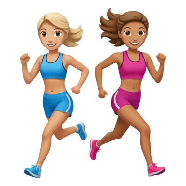 girls running together sticker