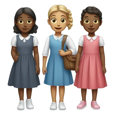 A trio of girls going to church sticker