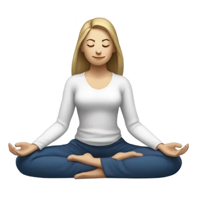 white woman in meditation pose sticker