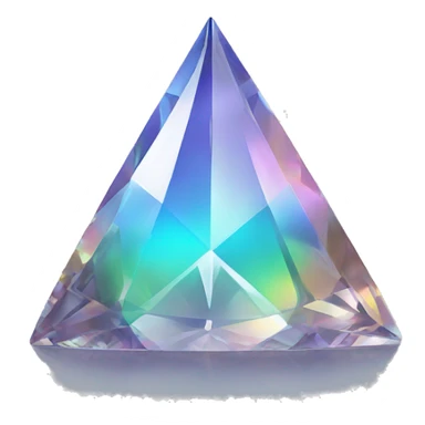 Pyramid-shaped 56-carat iridescent diamond crystal sticker
