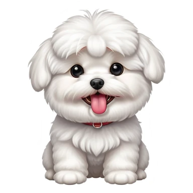 perro bichon maltés blanco con la lengua fuera  sticker
