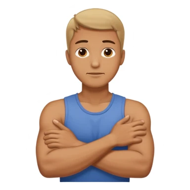 Man strangling  Himself with arms crossed over and grabbing neck tightly sticker