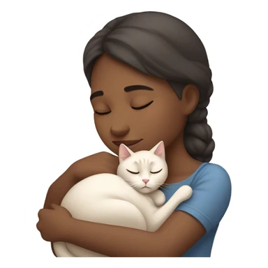Girl and cat  sleeping sticker