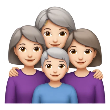 A mum with short Gray hair and her two adult daughters with Light brown hair sticker