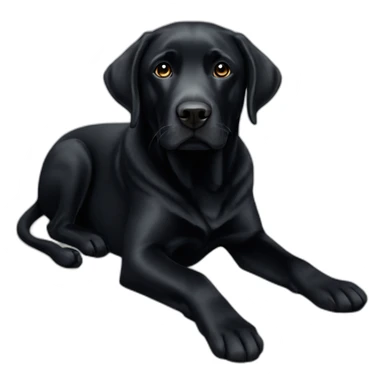 black Labrador dog sat down sticker