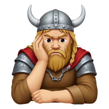 danish viking facepalm sitting and sad realistic sticker