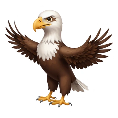 Create a single emoji of a Eagle in full body, shown at a slight side angle in a natural, characteristic pose. Cute and stylized like an emoji, but clearly recognizable.
 sticker
