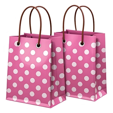 pink and brown polka dot shopping bags sticker