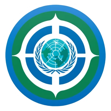 model united nations logo blue and green sticker