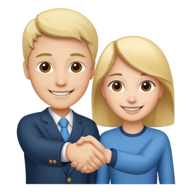 Dos personas dandose la mano como agradecimiento sticker