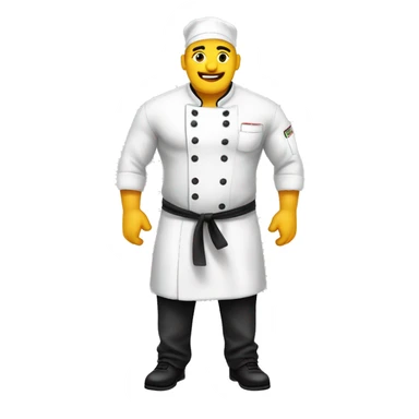 Chef fuerte fitness con su ropa amarilla sticker