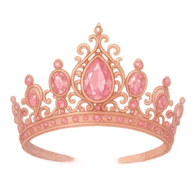 pink jeweled tiara, soft and dreamy sticker