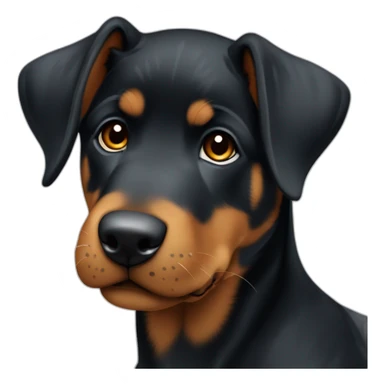 Medium Beauceron puppy with white chest and chin and brown paws and cheeks sticker