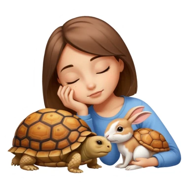 Tortu qui dort et lapin qui mange sticker